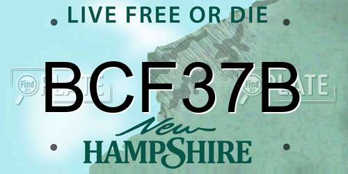 BCF37B New Hampshire License Plate