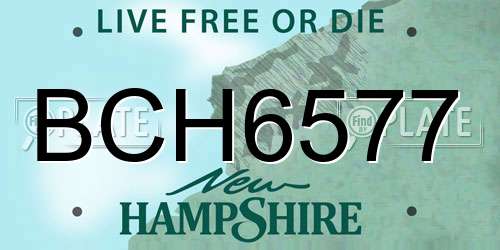 BCH6577 New Hampshire License Plate