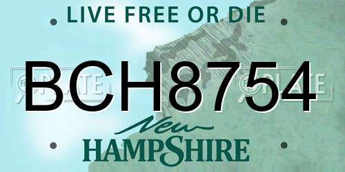 BCH8754 New Hampshire License Plate