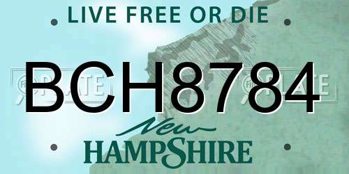 BCH8784 New Hampshire License Plate