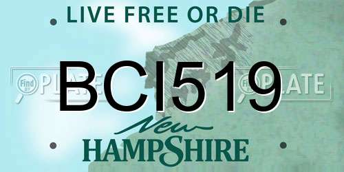 BCI519 New Hampshire License Plate
