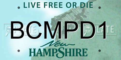 BCMPD1 New Hampshire License Plate