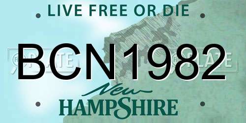 BCN1982 New Hampshire License Plate