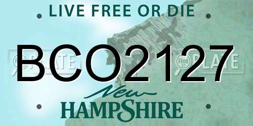 BCO2127 New Hampshire License Plate