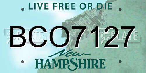 BCO7127 New Hampshire License Plate