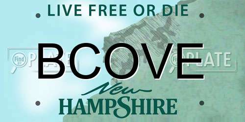 BCOVE New Hampshire License Plate