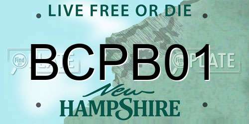 BCPB01 New Hampshire License Plate