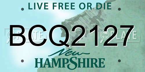 BCQ2127 New Hampshire License Plate