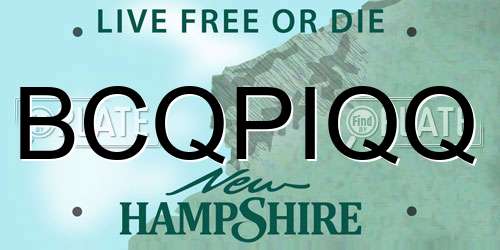 BCQPIQQ New Hampshire License Plate