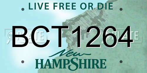 BCT1264 New Hampshire License Plate