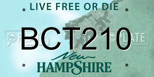 BCT210 New Hampshire License Plate