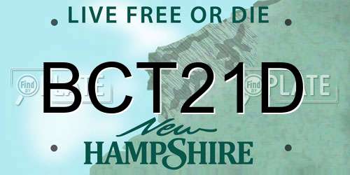 BCT21D New Hampshire License Plate