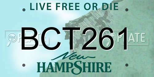 BCT261 New Hampshire License Plate