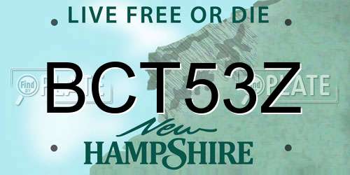 BCT53Z New Hampshire License Plate
