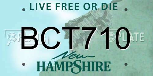 BCT710 New Hampshire License Plate