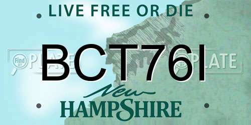 BCT76I New Hampshire License Plate