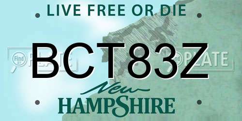 BCT83Z New Hampshire License Plate
