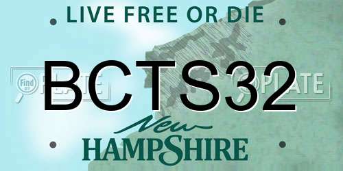 BCTS32 New Hampshire License Plate