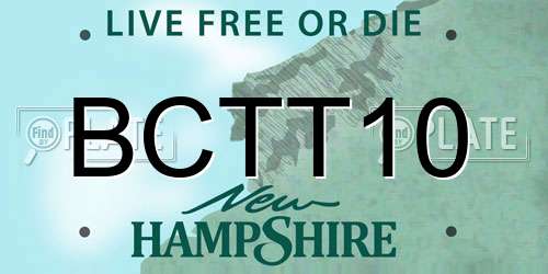 BCTT10 New Hampshire License Plate