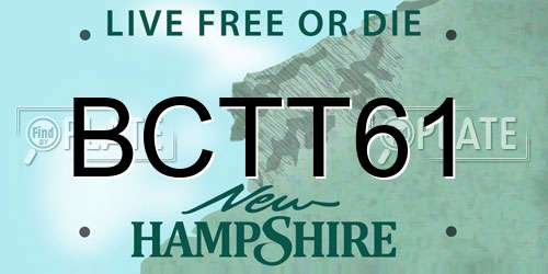 BCTT61 New Hampshire License Plate