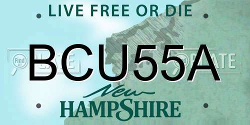 BCU55A New Hampshire License Plate