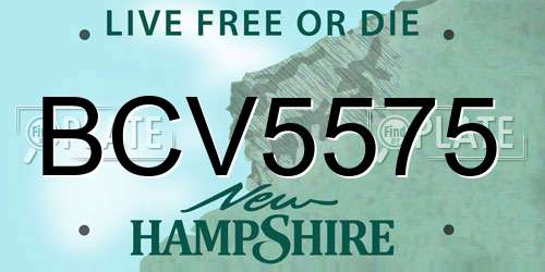 BCV5575 New Hampshire License Plate