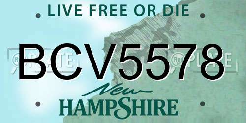 BCV5578 New Hampshire License Plate