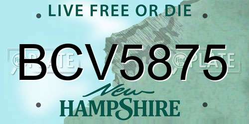 BCV5875 New Hampshire License Plate