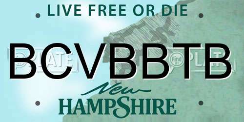 BCVBBTB New Hampshire License Plate