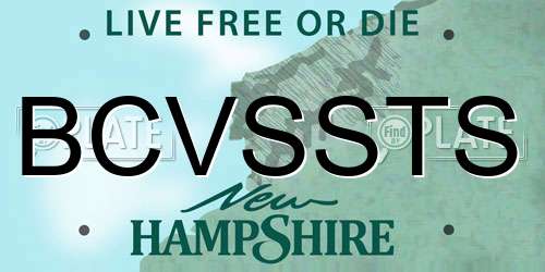 BCVSSTS New Hampshire License Plate