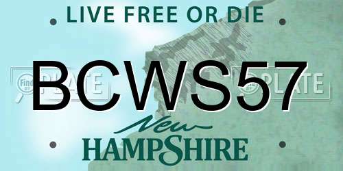 BCWS57 New Hampshire License Plate