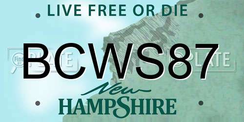 BCWS87 New Hampshire License Plate