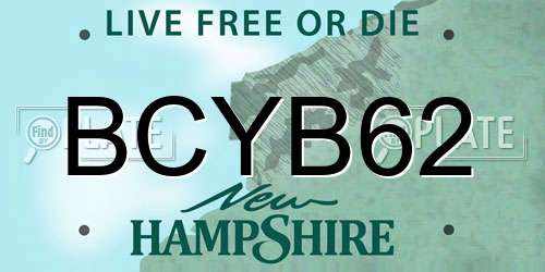 BCYB62 New Hampshire License Plate