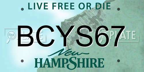 BCYS67 New Hampshire License Plate