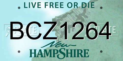 BCZ1264 New Hampshire License Plate
