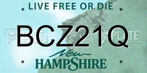 BCZ21Q New Hampshire License Plate