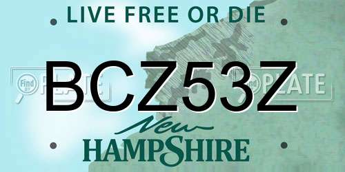 BCZ53Z New Hampshire License Plate