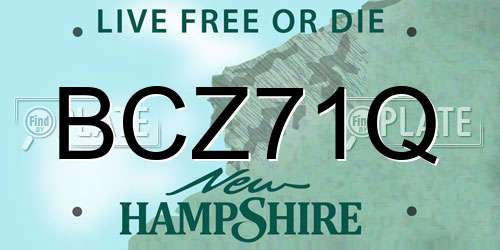 BCZ71Q New Hampshire License Plate