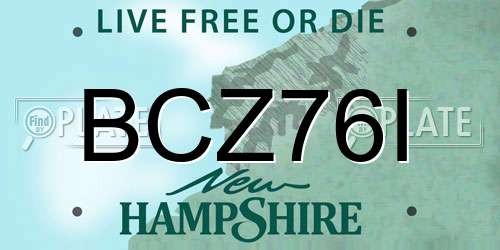 BCZ76I New Hampshire License Plate
