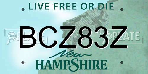 BCZ83Z New Hampshire License Plate