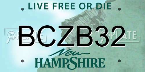 BCZB32 New Hampshire License Plate