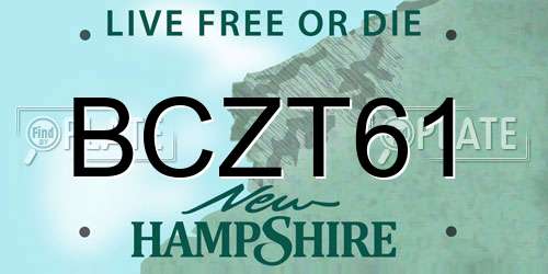 BCZT61 New Hampshire License Plate