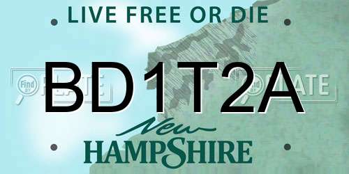 BD1T2A New Hampshire License Plate
