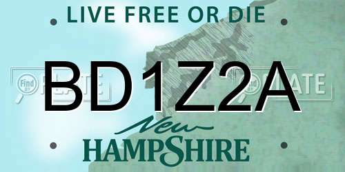 BD1Z2A New Hampshire License Plate