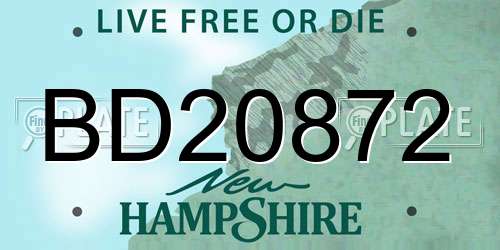 BD20872 New Hampshire License Plate