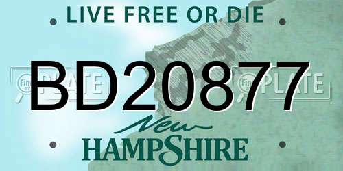 BD20877 New Hampshire License Plate