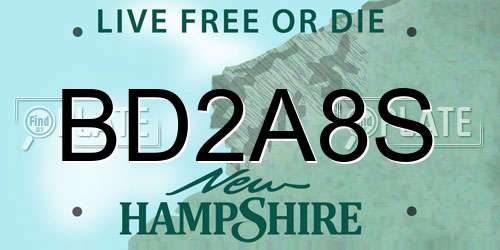 BD2A8S New Hampshire License Plate
