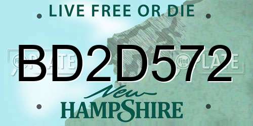 BD2D572 New Hampshire License Plate