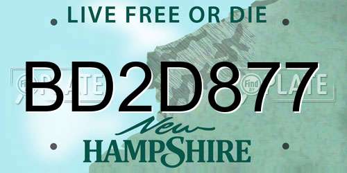 BD2D877 New Hampshire License Plate