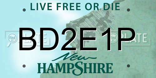 BD2E1P New Hampshire License Plate